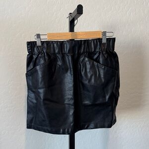 Black Faux Leather Mini Skirt